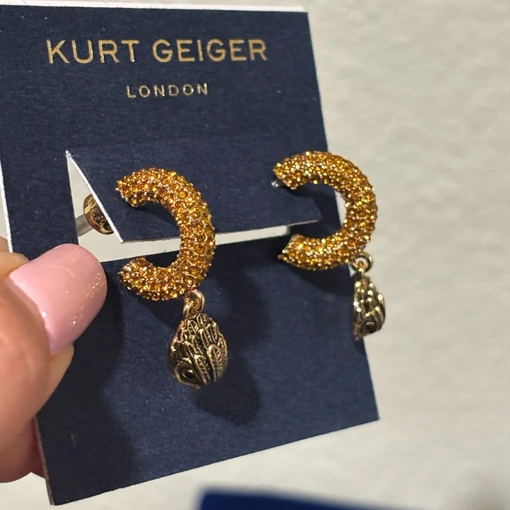 Kurt Geiger Gold and Black Earrings - Picture 5 of 9